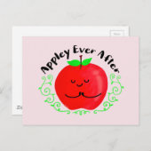 Apple Pun -前向き Appley Ever After ポストカード (正面/裏面)