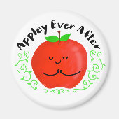 Apple Pun -前向き Appley Ever After マグネット (正面)