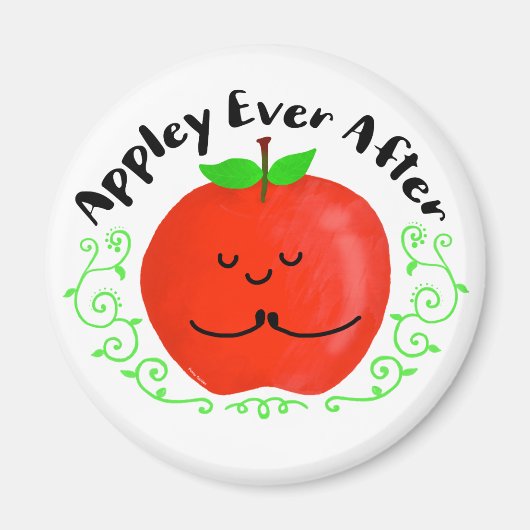 Apple Pun -前向き Appley Ever After マグネット (正面)