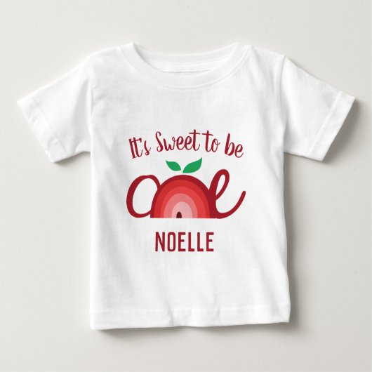 Apple Rainbow, Sweet to be One, 1st Birthday ベビーTシャツ (正面)