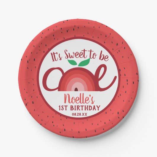 Apple Rainbow, Sweet to be One, 1st Birthday ペーパープレート (正面)