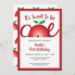 Apple Rainbow, Sweet to be One, 1st Birthday 招待状