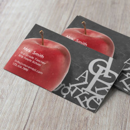Apple & Random Alphabets Chalkboard学校先生 名刺