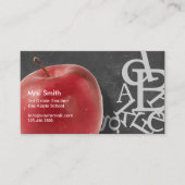 Apple & Random Alphabets Chalkboard学校先生 名刺 (正面)