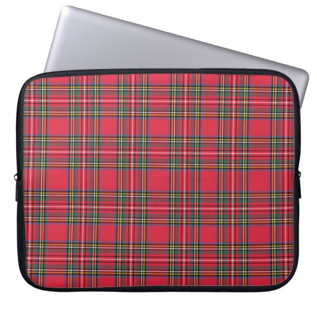 Apple Red Plaid  ラップトップスリーブ (正面)