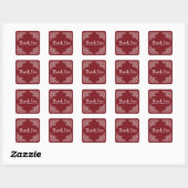 Apple Red & White's Thank 結婚 You Sticker スクエアシール (シート)