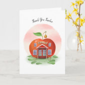 Apple Schoolhouse教え感謝 カード (黄色い花)