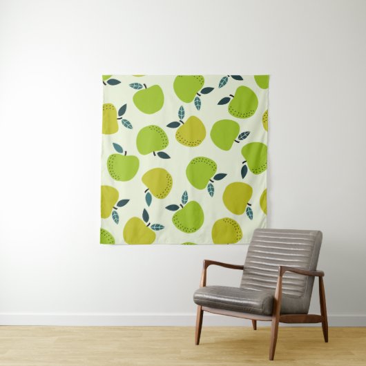 Apple seamless pattern. Fruit theme illustration.a タペストリー (インサイチュ(横))