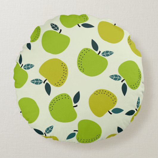Apple seamless pattern. Fruit theme illustration.a ラウンドクッション (正面)