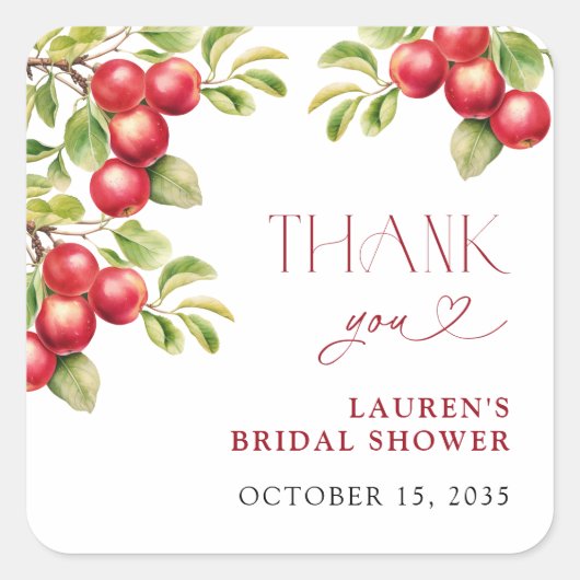 Apple Showerモダンの後にAppley Ever After Apple Shower スクエアシール (正面)