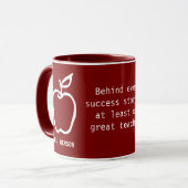 Apple Teacher Appreciation Quote Burgundy マグカップ (正面左)
