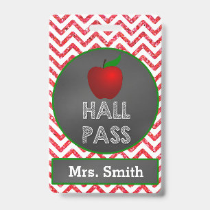 Apple Teacher Hall Pass for Classroom バッジ
