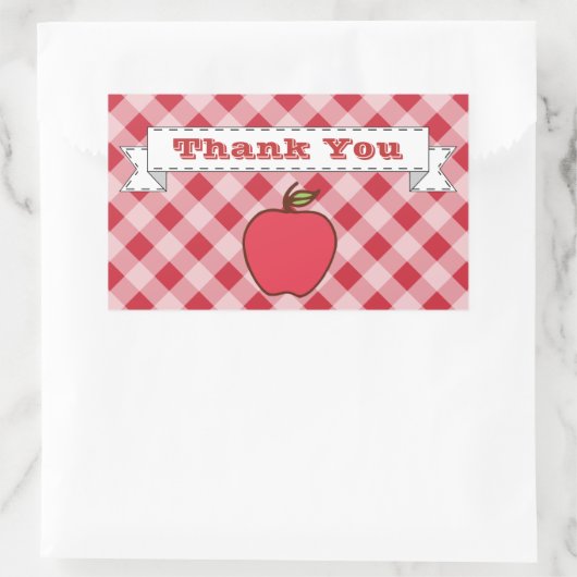 Apple Thank You Stickers 長方形シール (バッグ)