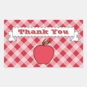 Apple Thank You Stickers 長方形シール (正面)