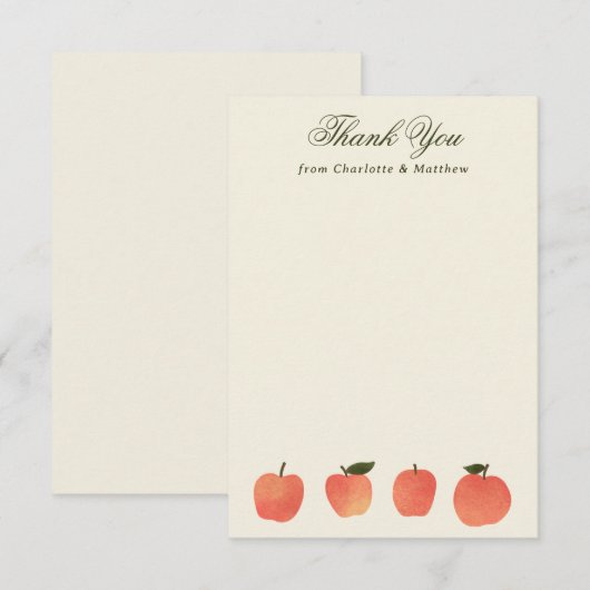 Apple Theme Fall Harvest サンキューカード (正面/裏面)