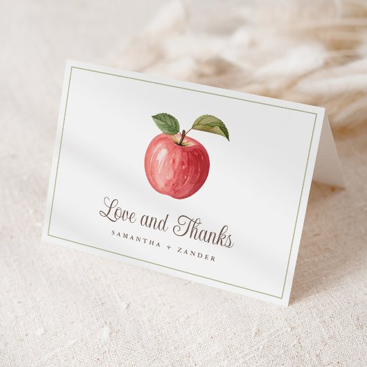 Apple Themed Baby Shower Thank You Card サンキューカード