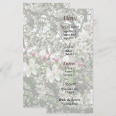 Apple Treeの開花結婚のメニュー メニュー (正面/裏面)