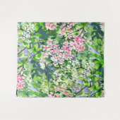 Apple Tree Blossoms Watercolor Tapestry – Botanica タペストリー (正面(横))