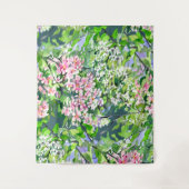 Apple Tree Blossoms Watercolor Tapestry – Botanica タペストリー (正面)