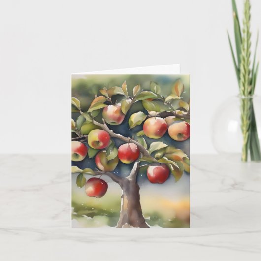 Apple Tree Day D - 1月6日 – 水彩画 シーズンカード (正面)