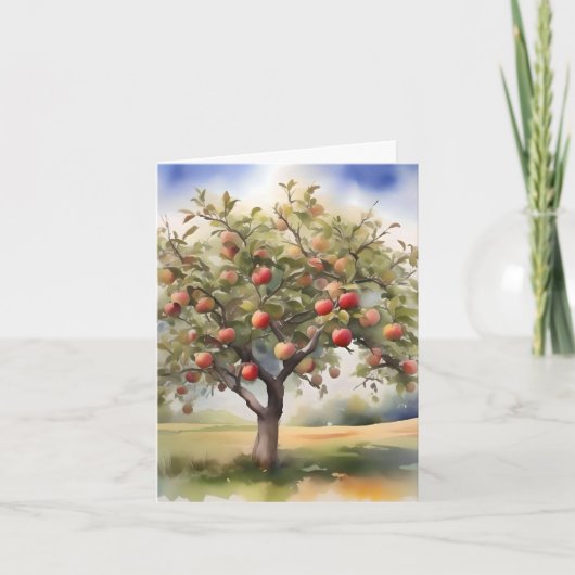 Apple Tree Day E - 1月6日 – 水彩画 シーズンカード (正面)
