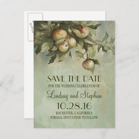 Apple tree rusticは日付はがきを保存 案内ポストカード (正面/裏面)