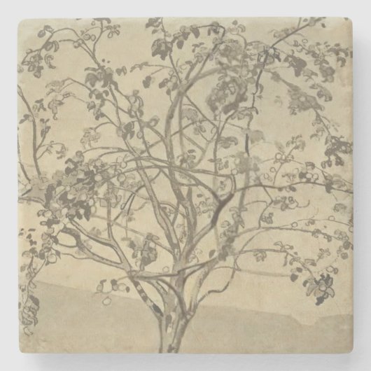 Apple Tree (Water Color Art) (by Nicholas Roerich) ストーンコースター (正面)