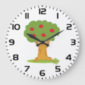 Apple Tree Whimsical Red Apples ラージ壁時計 (正面)