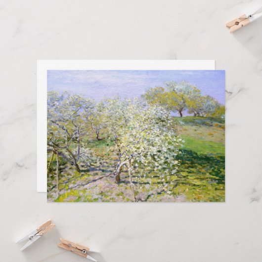 Apple Trees in開花(by Claude Monet) カード (正面/裏面インサイチュ)