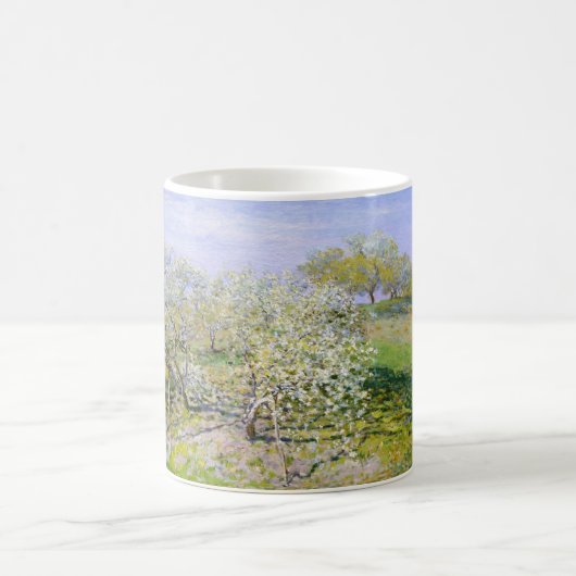 Apple Trees in開花(by Claude Monet) コーヒーマグカップ (中央)
