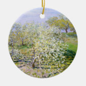 Apple Trees in開花(by Claude Monet) セラミックオーナメント (正面)