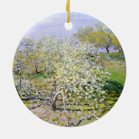 Apple Trees in開花(by Claude Monet) セラミックオーナメント (裏面)