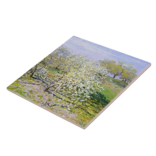 Apple Trees in開花(by Claude Monet) タイル (側面)