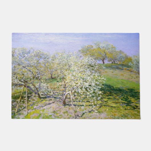 Apple Trees in開花(by Claude Monet) ドアマット (正面)