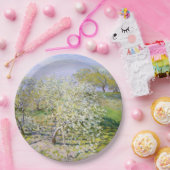 Apple Trees in開花(by Claude Monet) ペーパープレート (パーティー)