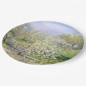 Apple Trees in開花(by Claude Monet) ペーパープレート (アングル)