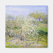 Apple Trees in開花(by Claude Monet) マグネット (正面)