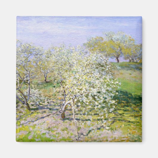 Apple Trees in開花(by Claude Monet) マグネット (正面)