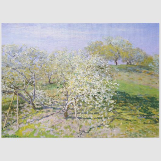 Apple Trees in開花(by Claude Monet) 薄葉紙 (正面)