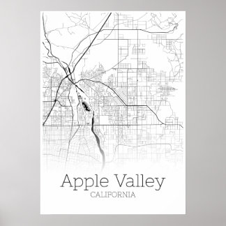 Apple Valley Map – カリフォルニア州 – 市内地図ポスター ポスター