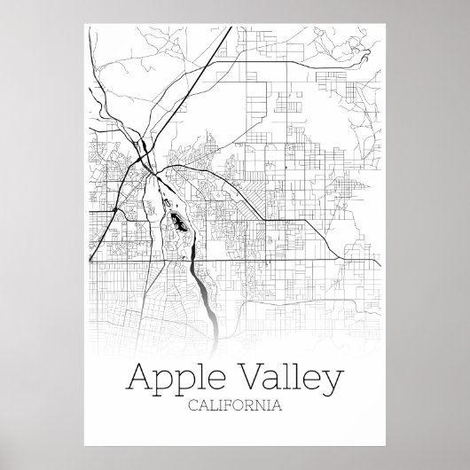 Apple Valley Map – カリフォルニア州 – 市内地図ポスター ポスター (正面)