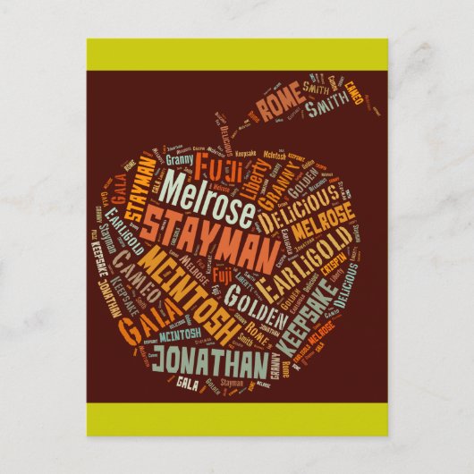 Apple Variablesワードアート ポストカード (正面)