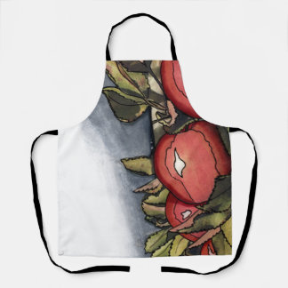 Apple Water Color Graphic Image付きエプロン エプロン