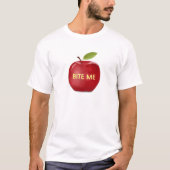 Apple with editable bite me文字 tシャツ (正面)