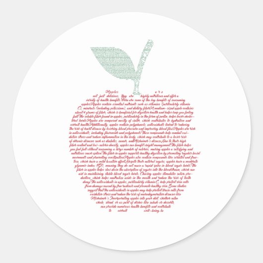 Apple wordクラウドアート ラウンドシール (正面)