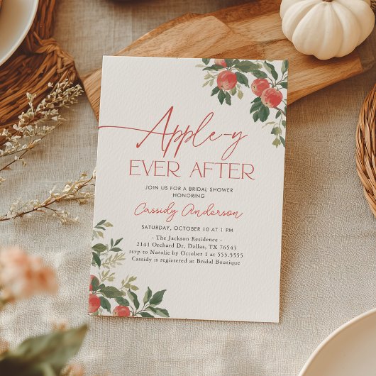 Apple-y Ever After Apple Bridal Shower 招待状