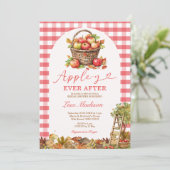 Apple-y Ever After Orchard Red Plaid Bridal Shower 招待状 (スタンド正面)