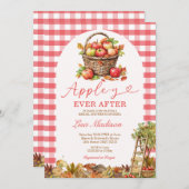 Apple-y Ever After Orchard Red Plaid Bridal Shower 招待状 (正面/裏面)