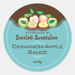 Apples applesauce pie filling fruit canning labels ラウンドシール