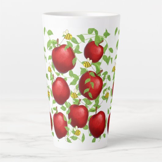 apples Fruits pattern  カフェラテマグ (正面)